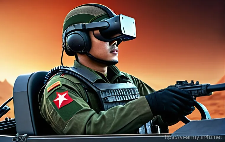 육군 전차 훈련 시뮬레이션 - **Immersive VR Tank Simulation with Vietnamese Soldier**
A highly detailed, realistic image of a...