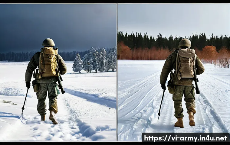 육군 동계 훈련 필수 팁 - Here are three detailed image prompts in English, designed to generate images appropriate for a 15+ ...