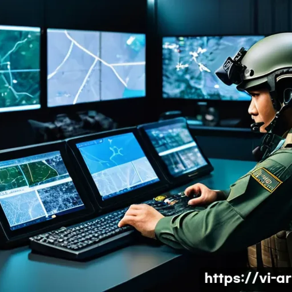 육군 비상대기 부대 운영 - A highly organized military watch unit in a modern Vietnamese base, soldiers in tactical uniforms wi...